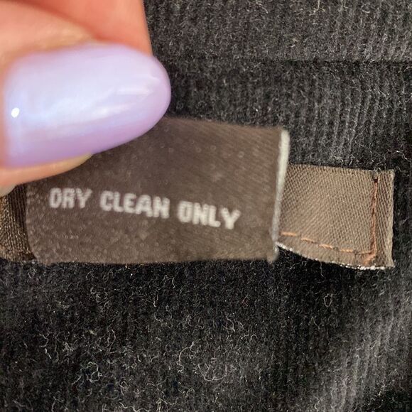 ❤️Last Chance Luii black cotton blend corduroy contrast blazer jacket size L - Picture 6 of 8